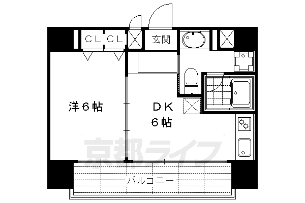 京都市中京区榎木町のマンションの間取り