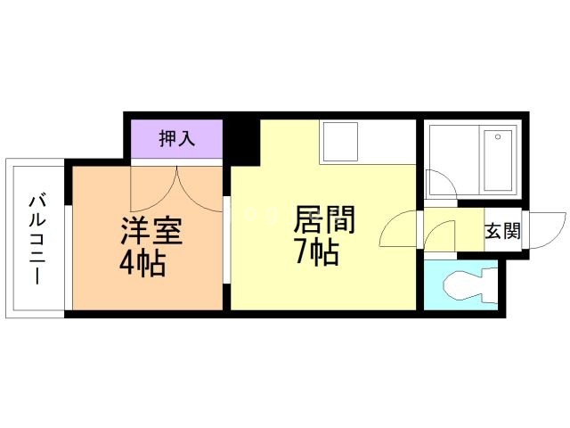 札幌市北区北二十二条西のマンションの間取り