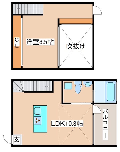 神戸市東灘区本山北町のマンションの間取り