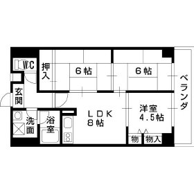 八尾市荘内町のマンションの間取り