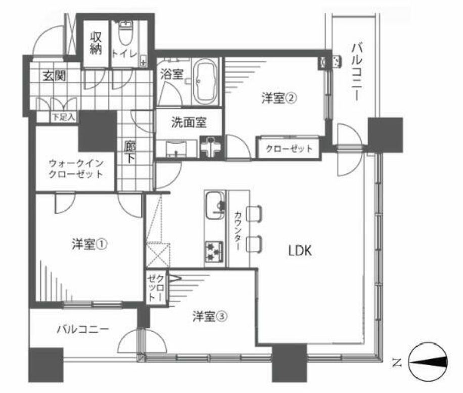 クレストプライムタワー芝の間取り