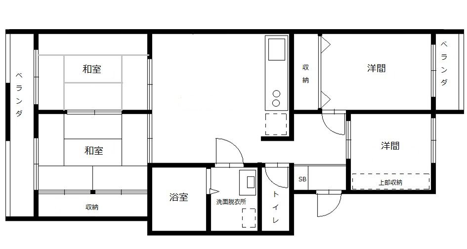 福岡市博多区東那珂のマンションの間取り