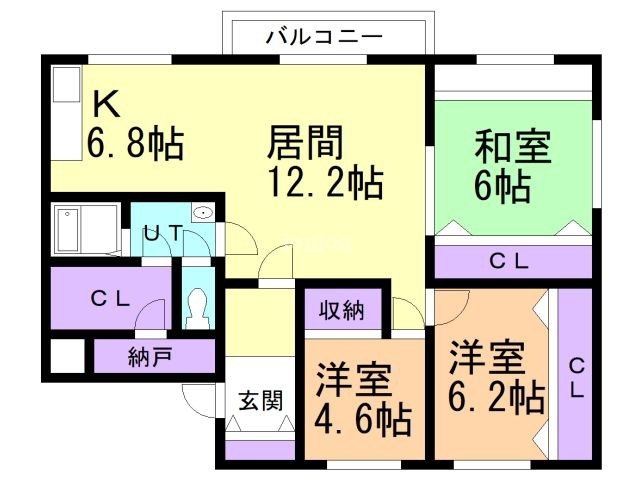 北見市寿町のマンションの間取り