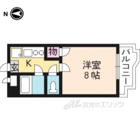 京都市上京区革堂町のマンションの間取り