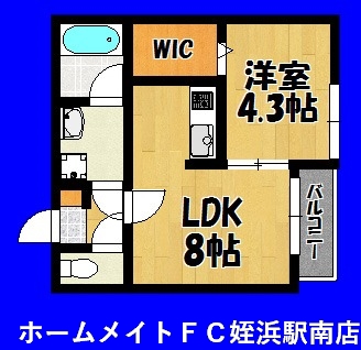 福岡県福岡市西区石丸２（アパート）の賃貸物件の間取り