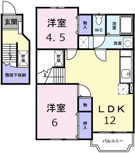 広島市安佐南区伴東のアパートの間取り