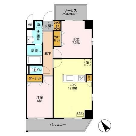 千葉市中央区弁天のマンションの間取り