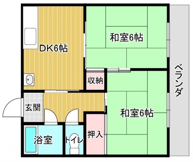 海南市船尾のアパートの間取り