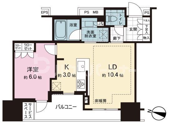 豊島区東池袋のマンションの間取り