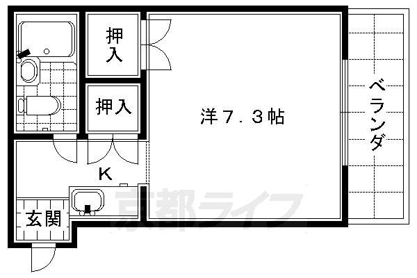 京都市下京区福島町のマンションの間取り