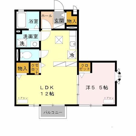 加西市北条町古坂のアパートの間取り