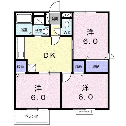 リバーパークタモツＢ棟の間取り