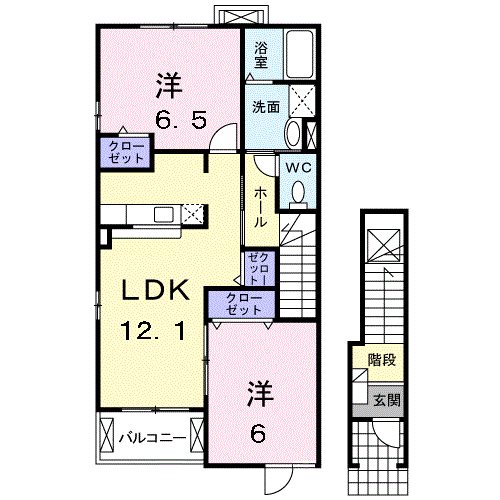 鹿児島市光山のアパートの間取り