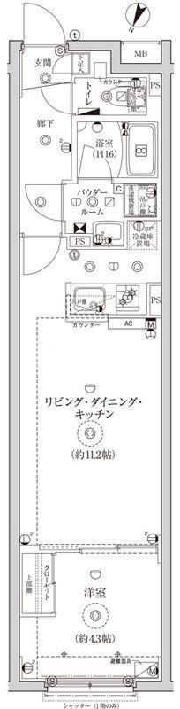 豊島区目白のマンションの間取り