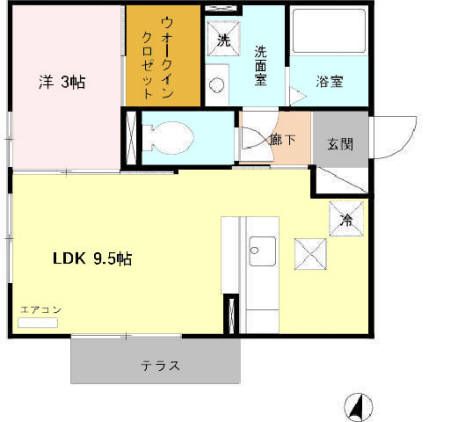 金沢市示野町のアパートの間取り