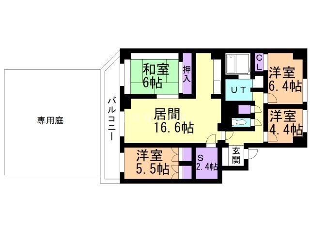 札幌市東区北二十七条東のマンションの間取り