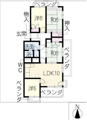 シャンボール山手Ｄ棟の間取り