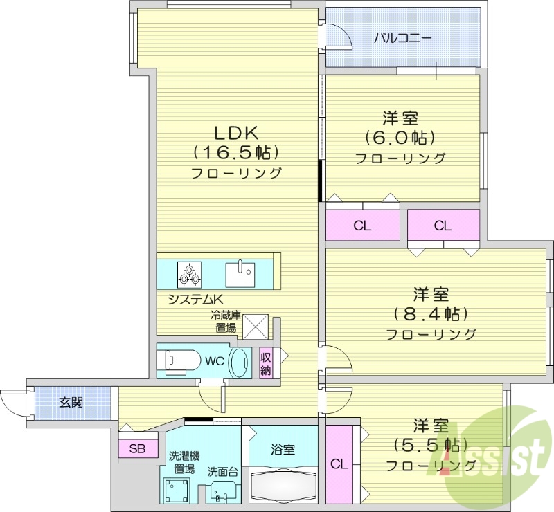 THE MODERN MIYANOMORIの間取り