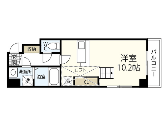 広島市中区宝町のマンションの間取り