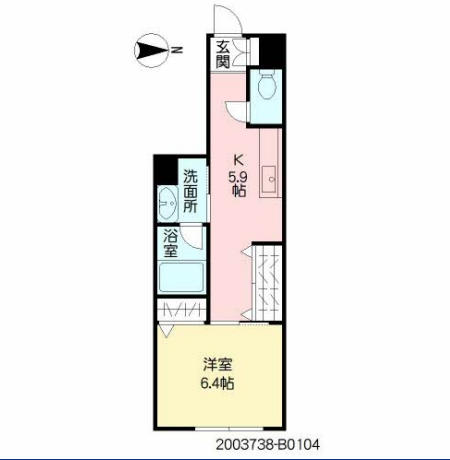 積水ハウスの賃貸住宅（美穂の里八番館）１Kの間取り