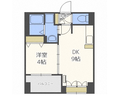 札幌市西区八軒一条東のマンションの間取り