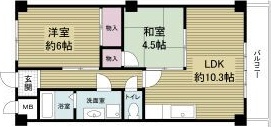 大阪市西淀川区姫島のマンションの間取り