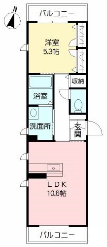 鹿児島市谷山中央のマンションの間取り