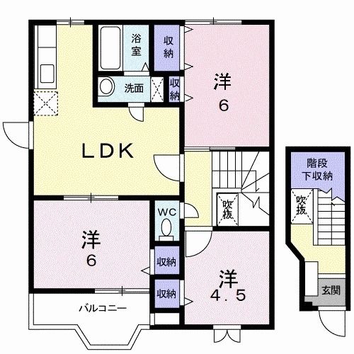 福知山市岩井東町のアパートの間取り