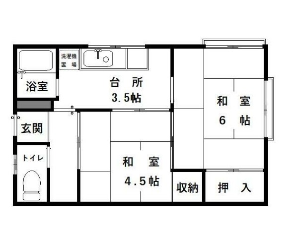 江戸川区南篠崎町のアパートの間取り