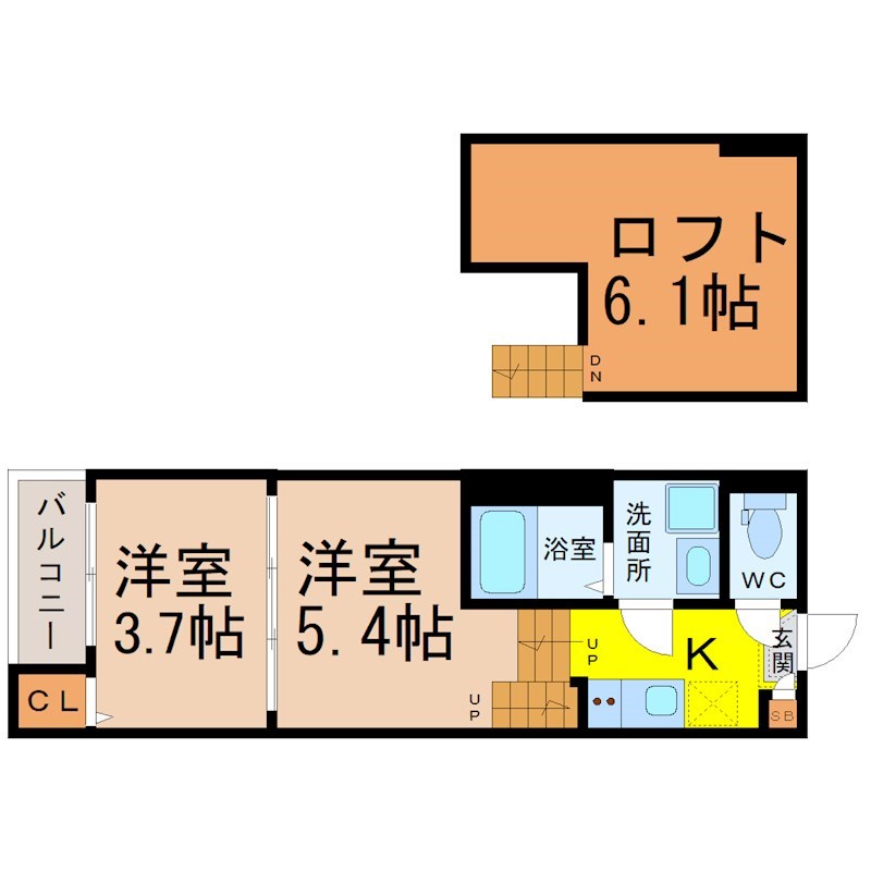 名古屋市守山区八反のアパートの間取り