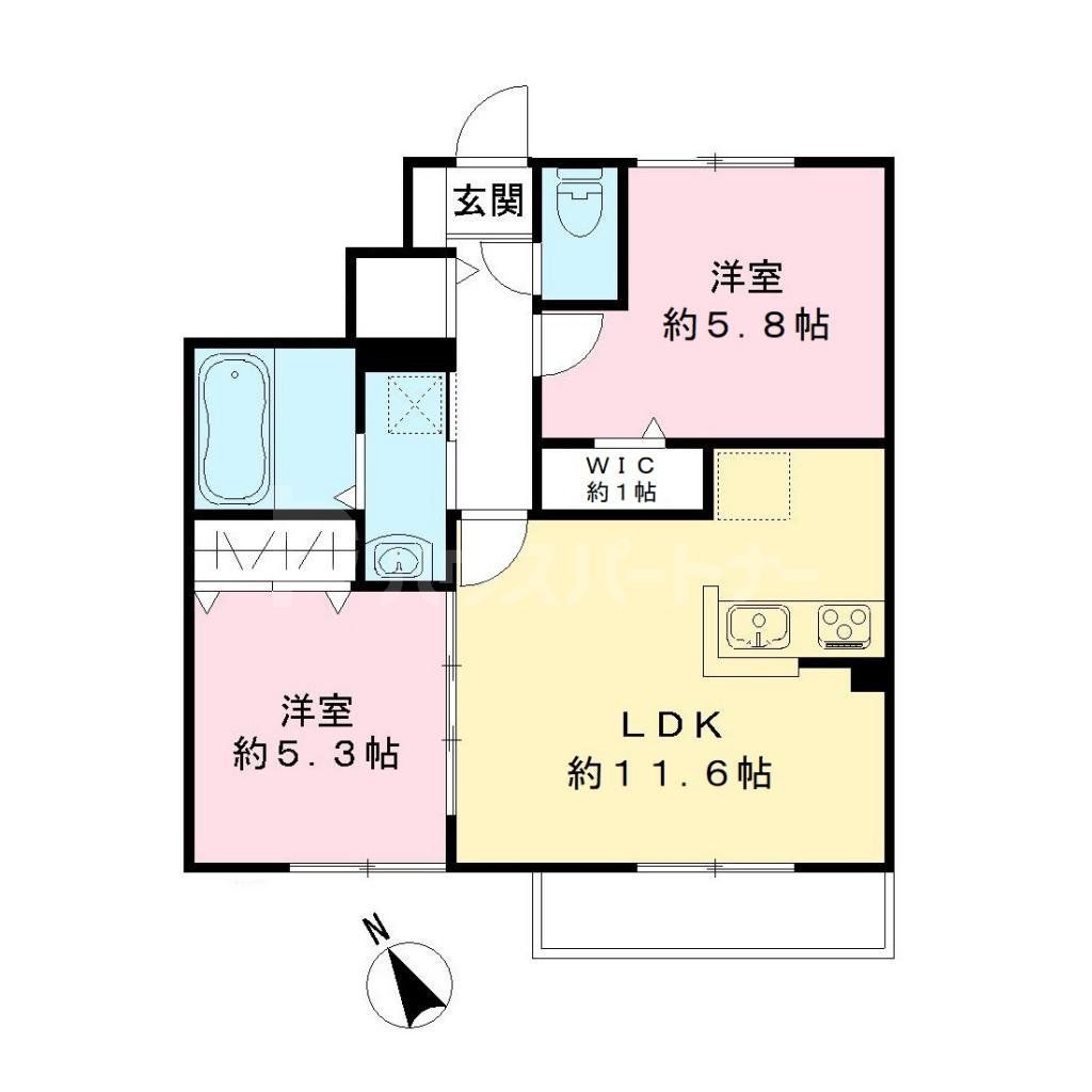 柏市大室のアパートの間取り