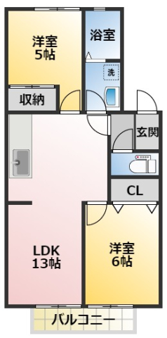 西尾市徳次町のアパートの間取り