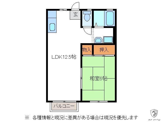 美濃加茂市御門町のアパートの間取り