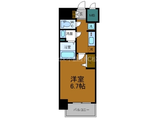 大阪市天王寺区筆ケ崎町のマンションの間取り