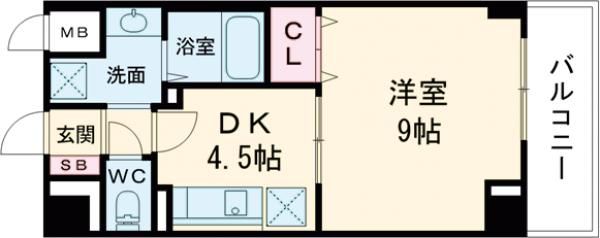 堺市堺区材木町東のマンションの間取り