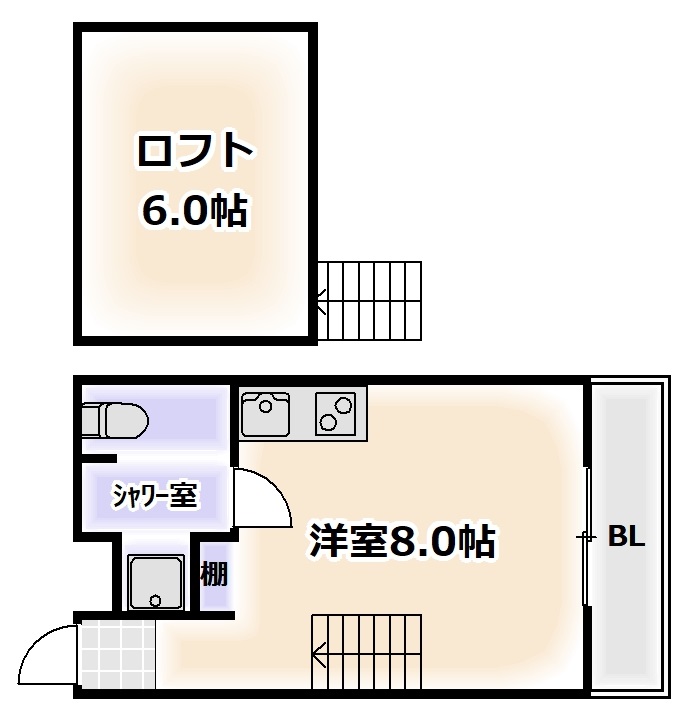 大阪市浪速区幸町のマンションの間取り