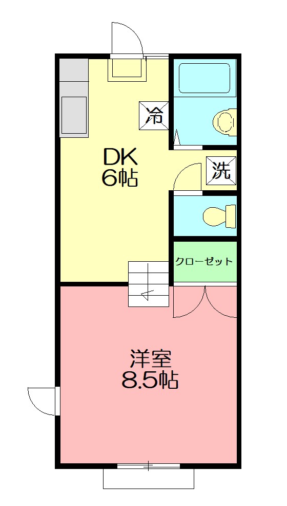 【横浜市戸塚区下倉田町のアパートの間取り】