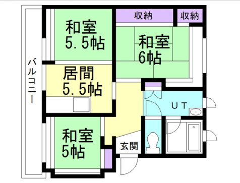 レジデンス室蘭の間取り