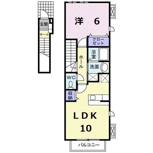 人吉市鬼木町のアパートの間取り