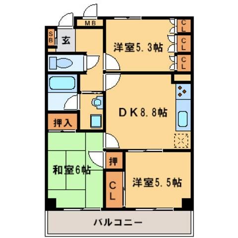 川崎市宮前区鷺沼のマンションの間取り