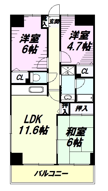 アーサヒルズの間取り写真
