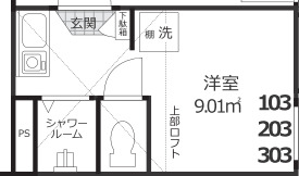 ＪＲ常磐線 北千住駅 徒歩10分 3階建 築8年の間取り写真