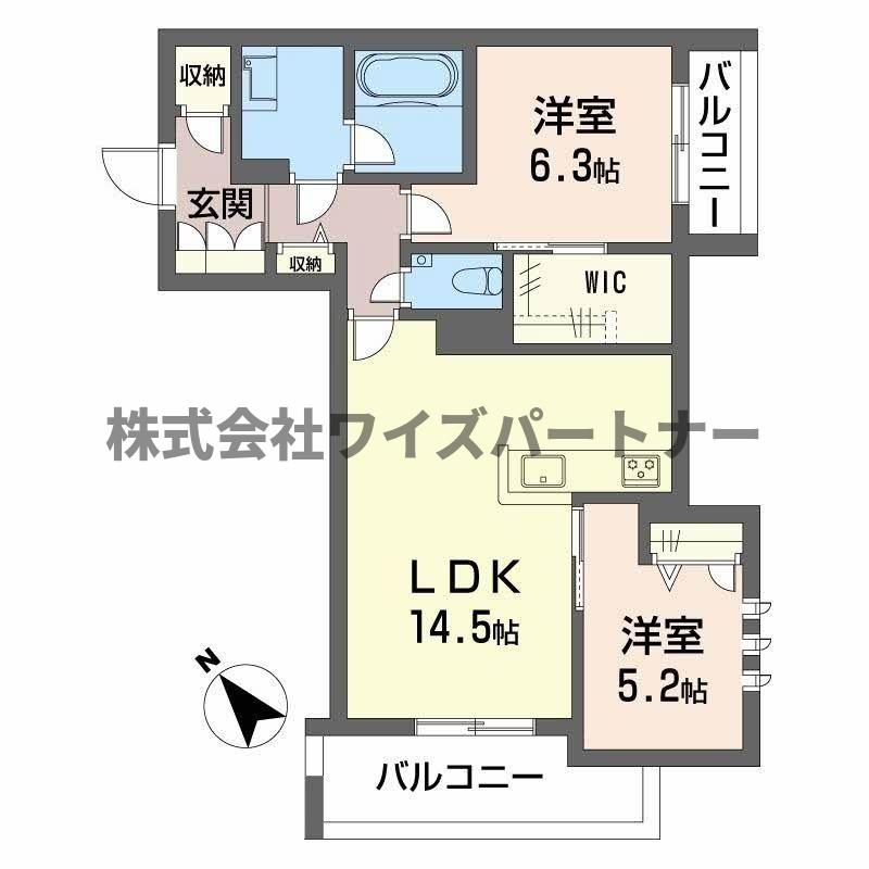 西鉄天神大牟田線 高宮駅 徒歩4分 3階建 築1年の間取り写真
