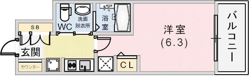 エステムプラザ神戸三宮ルクシアの間取り写真