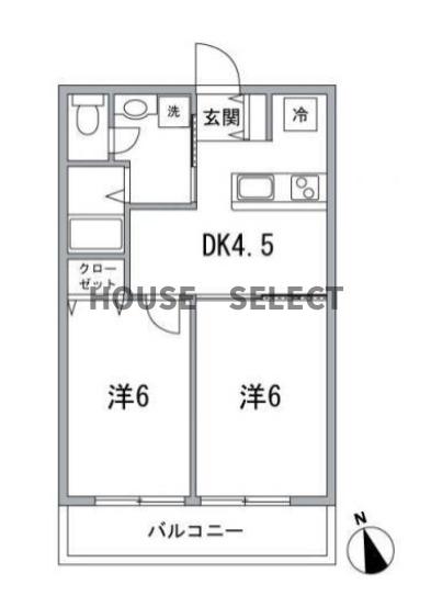 京王新線 初台駅 徒歩6分 7階建 築61年の間取り写真