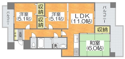 ＪＲ関西本線 加美駅 徒歩5分 10階建 築39年の間取り写真