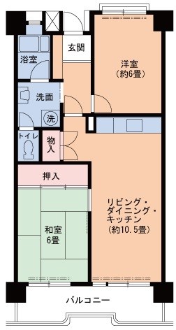 神戸市中央区港島中町のマンションの間取り