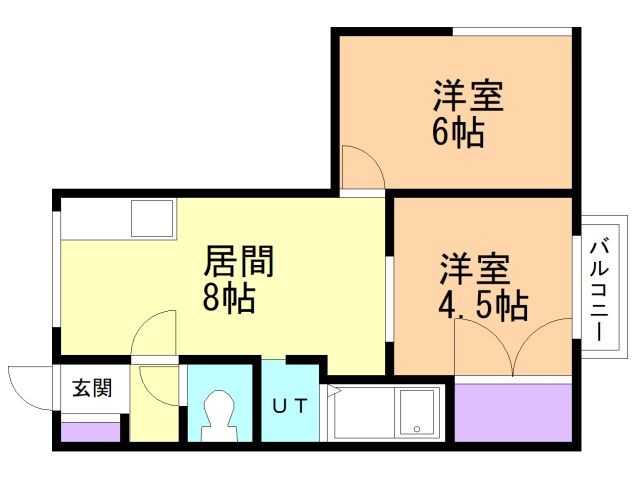 函館市海岸町のマンションの間取り