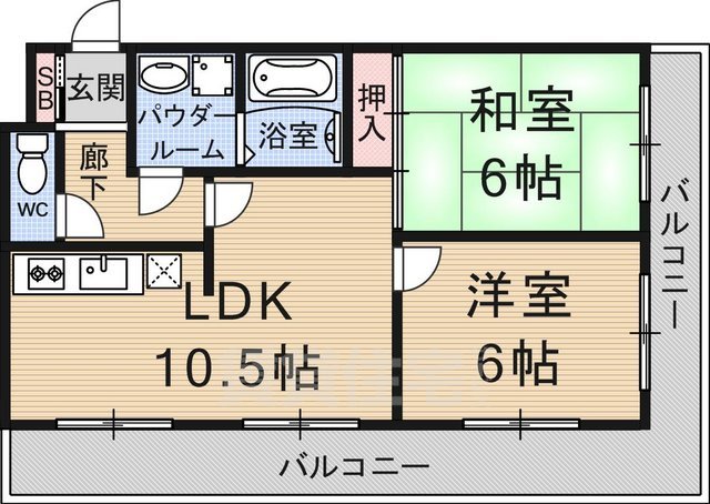 大津市桜野町のマンションの間取り