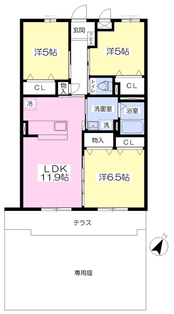 オリーブ館Ｃの間取り